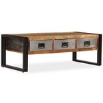 vidaXL Table basse avec 3 tiroirs Bois de récupération 100x50x35 cm