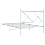 vidaXL Cadre de lit métal avec tête de lit blanc 100x190 cm