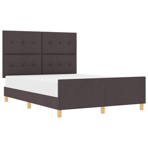 vidaXL Cadre de lit avec tête de lit Marron foncé 140 x 200 cm tissu