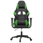 vidaXL Chaise de jeu Noir et vert Similicuir