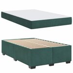 vidaXL Cadre de lit avec matelas Vert foncé 120 x 190 cm tissu