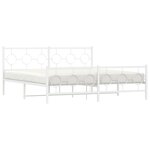 vidaXL Cadre de lit métal avec tête de lit/pied de lit blanc 180x200cm