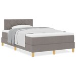 vidaXL Lit boxspring avec matelas Taupe 120 x 200 cm tissu