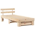 vidaXL Cadre de lit avec tête de lit Naturel 100 x 200 cm Pin massif