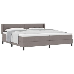 vidaXL Lit à ressorts avec matelas Taupe 200 x 200 cm Polyester