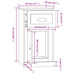 vidaXL Armoire latérale avec tiroir blanc 40x50x75cm bois d'ingénierie