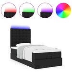 VidaXL Cadre de lit ottoman avec matelas noir 90x190 cm similicuir