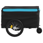 vidaXL Remorque de vélo noir et bleu 30 kg fer