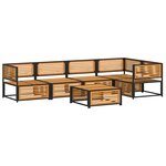 vidaXL Salon de jardin avec coussins 6 Pièces bois d'acacia solide