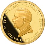 Pièce de monnaie en Or 10 Dollars g 0.5 Millésime 2024 Small Gold Coin TROPHY