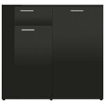 vidaXL Buffet Noir brillant 160x36x75 cm Aggloméré