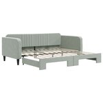 vidaXL Lit de jour avec gigogne sans matelas gris clair 100x200 cm