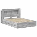 vidaXL Cadre de lit avec rangement Sonoma gris 140 x 200 cm
