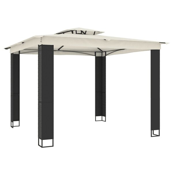 vidaXL Tonnelle à double toit crème 2 94x2 94 m acier