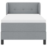 vidaXL Lit à ressorts avec matelas Gris clair 100 x 200 cm tissu