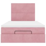 vidaXL Cadre de lit ottoman avec matelas rose 120x190 cm velours