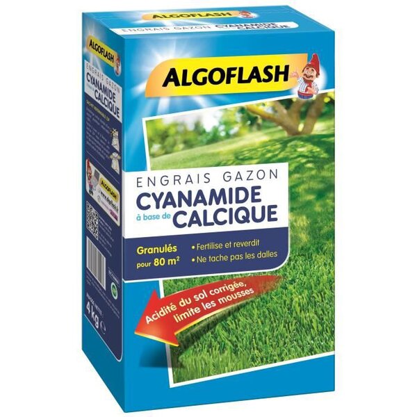 ALGOFLASH Engrais Gazon Cyanamide - 4kg
