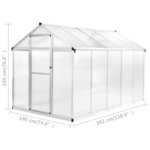 vidaXL Serre Aluminium 302x190x195 cm 11 19 m³