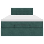 vidaXL Cadre de lit ottoman avec matelas vert foncé 120x200 cm velours