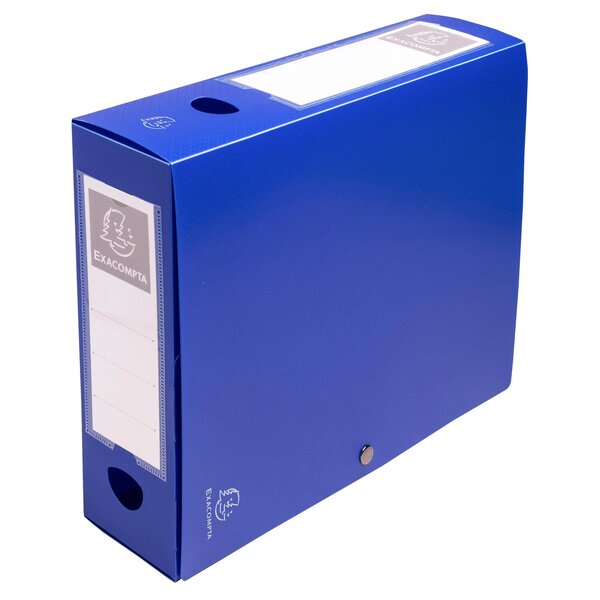 Boite De Classement À Pression Dos 80mm Polypropylène 7/10e Opaque - A4 - Bleu - X 10 - Exacompta