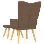 vidaXL Chaise de relaxation avec tabouret Marron Tissu
