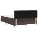 vidaXL Lit à ressorts avec coussin Marron foncé 140 x 200 cm tissu