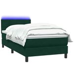 vidaXL Sommier à lattes de lit et matelas et LED vert foncé 90x210 cm velours