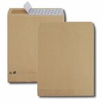 Paquet de 50 sacs à soufflets kraft brun 26 280x375 120 g/m² bande de protection GPV