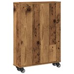 vidaXL Chariot de rangement étroit vieux bois bois d'ingénierie