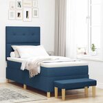 vidaXL Lit à ressorts avec matelas Bleu 90 x 200 cm tissu
