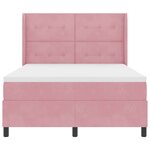 vidaXL Lit à ressorts avec tête de lit Rose 140 x 200 cm Velours