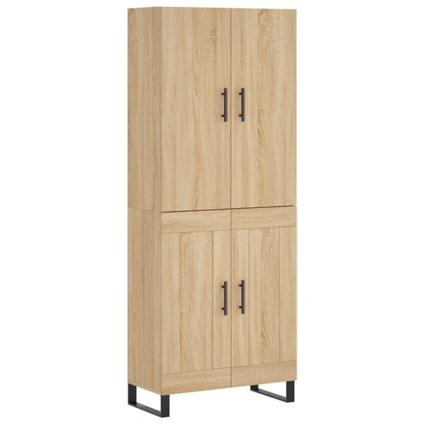 vidaXL Buffet haut Chêne sonoma 69 5x34x180 cm Bois d'ingénierie