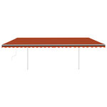 vidaXL Auvent automatique rétractable et poteaux 6x3 5 m Orange marron