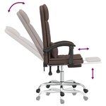 vidaXL Fauteuil de massage inclinable de bureau Marron Similicuir