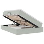vidaXL Lit avec rangement et matelas Gris clair 140 x 190 cm Velours