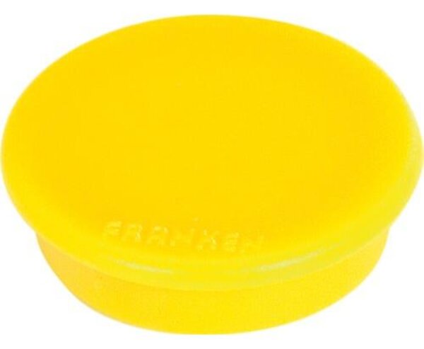 Paquet de 10 Aimants Ronds diam 24 mm Jaune FRANKEN
