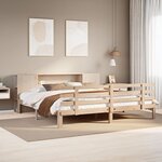 vidaXL Lit bibliothèque sans matelas 200x200 cm bois massif de pin