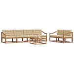 vidaXL Ensemble de canapés d'extérieur 7 Pièces Naturel et Beige