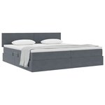 vidaXL Lit de Rangement avec matelas Gris foncé 200 x 200 cm Velours