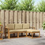 vidaXL Ensemble de canapés d'extérieur 4 Pièces Naturel et Beige