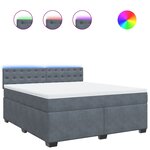 vidaXL Sommier à lattes de lit et matelas Gris foncé 180x200cm Velours