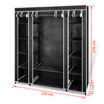 vidaXL Armoire avec compartiments et tiges 45 x 150 x 176 cm Noir