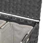vidaXL Panier à linge avec roulettes gris 66x35x60 cm résine tressée
