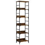 vidaXL Bibliothèque chêne fumé 50x33x188 5 cm bois d'ingénierie