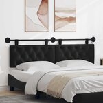 vidaXL Tête de lit suspendue Avec lumière LED Noir Velours