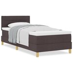 vidaXL Lit avec sommier Marron foncé 100x200 cm Tissu