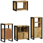 vidaXL Ensemble de mobilier de salle de bain avec étagère 4 Pièces