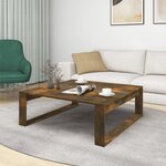 vidaXL Table basse Chêne fumé 100x100x35 cm Bois d'ingénierie
