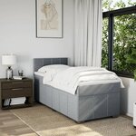 vidaXL Sommier à lattes de lit et matelas Gris clair 90x190 cm Tissu