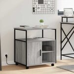 vidaXL Gabarit de bureau avec station de recharge Sonoma gris